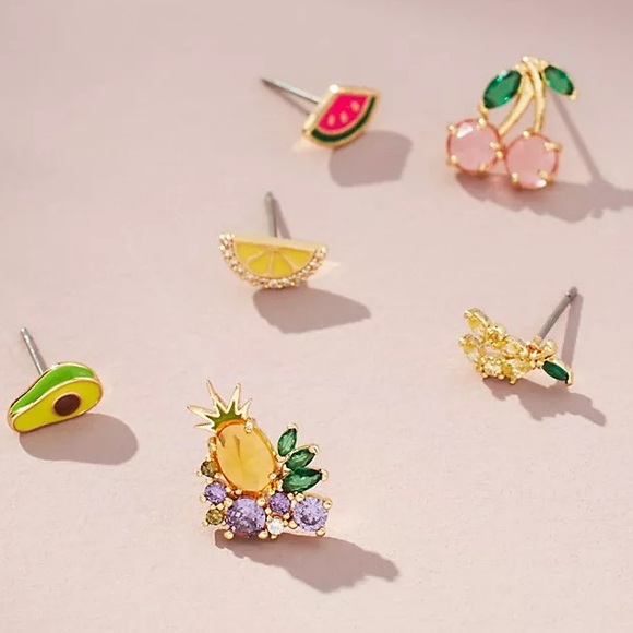 NWT Anthropologie Icon Post Earrings, Set of 6/TROPICAL/SRP$68 - Picture 4 of 5